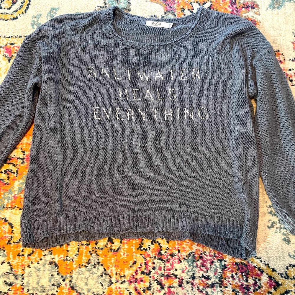 Saltwater Heals Everything Lightweight Sweater-L/XL - Picture 3 of 6